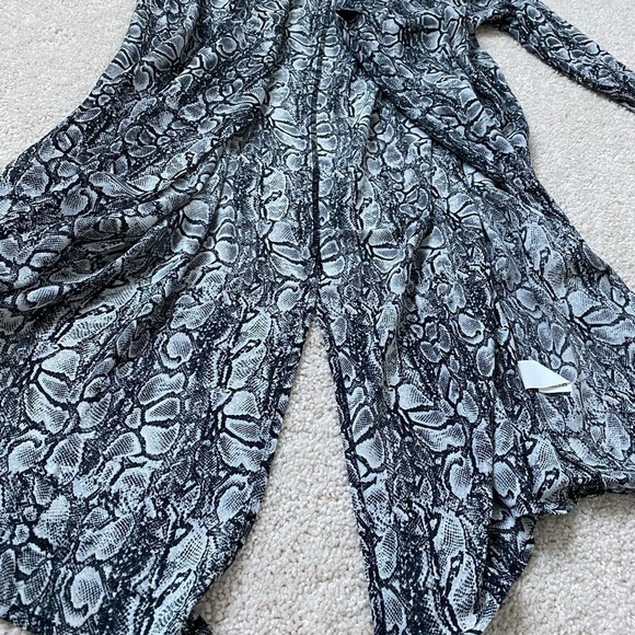 Laurie Felt Animal-Print Duster BLACK SNAKE Small Polyester Printed - Picture 11 of 16